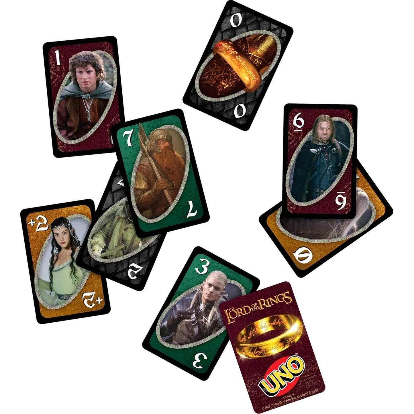 Original Mattel Games UNO The Lord of The Rings 112 Playing Card Game Deck Poker Board Games Christmas Gift for Kids Adults