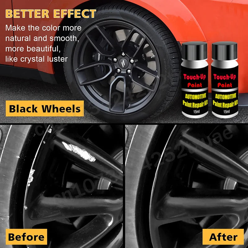 Wheel Touch-Up Kit Paint Repair Kit Gloss Black Matte Black Silver Grey Automotive Paint Care Accessories