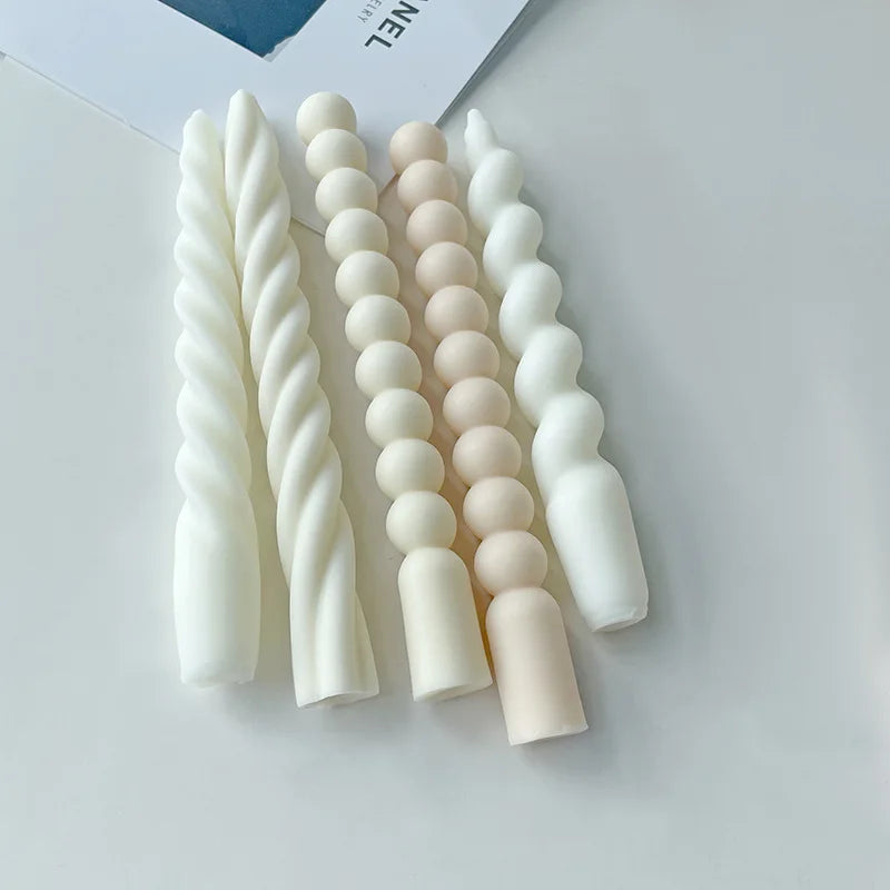 3D Candle Silicone Molds DIY Long Twisted Spiral Taper Candle Making Mold Tools Moldes De Silicona Para Velas форма для свечей