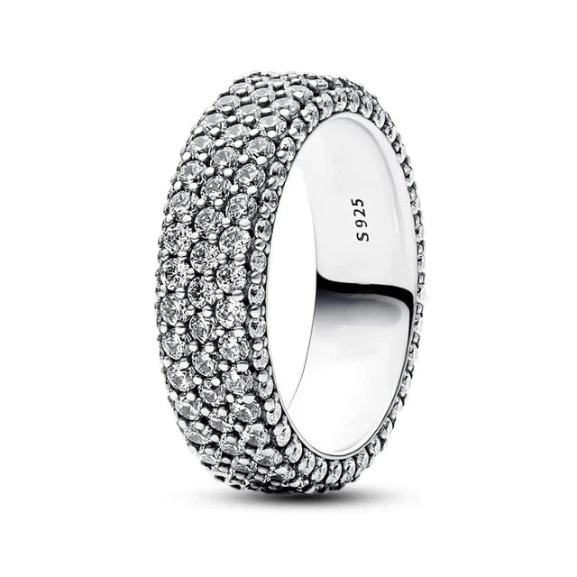 New White Series Original 925 Sterling Silver Women Finger Rings for Women Silver Daisy Mom heart Zirconia Stone Luxury Jewelry