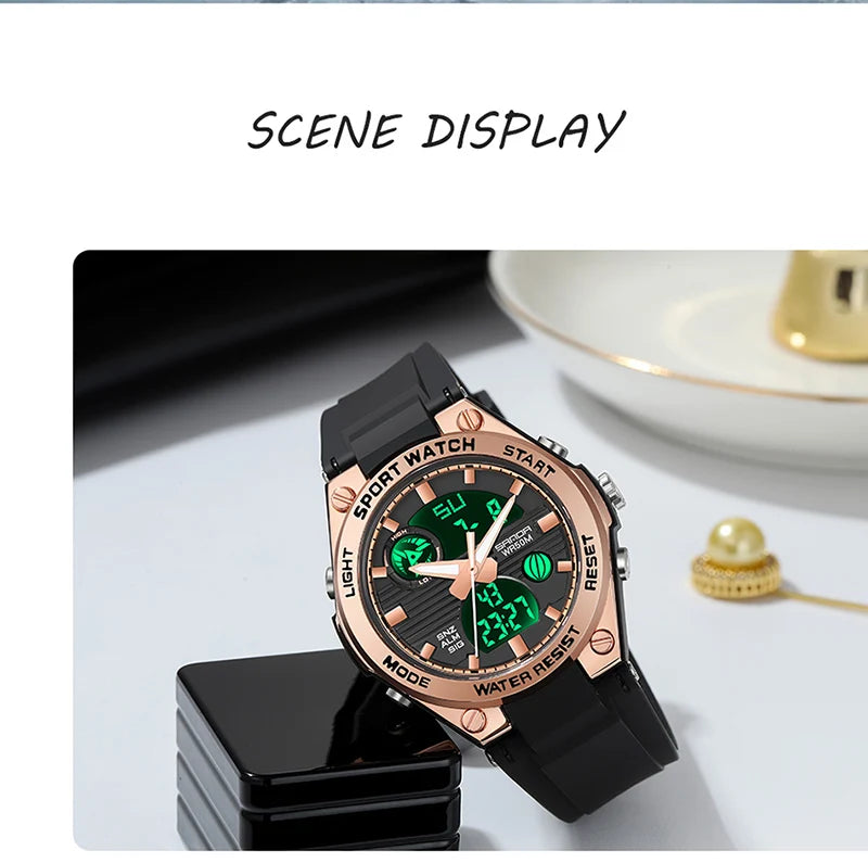 SANDA Girl Electronic Top Brand G Style LED Digital Watch Women Sport Chronograph Lady Quartz Wristwatch 50m Waterproof Female