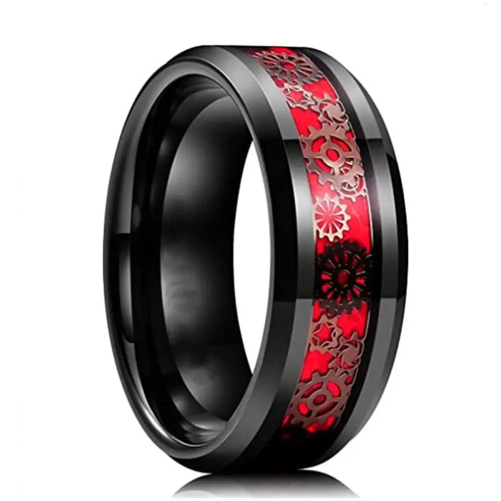Handmade Diamond Ornate Geometric 3D Band Ring Gear Spinner Rings Rotating Mechanical Decompression Anxiety Ring for Women Men