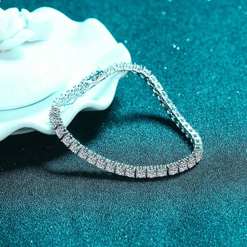 925 Sterling Silver Moissanite Tennis Bracelets Shining for Women Exquisite Wedding Jewelry Accessories Fashion 5A Zircon Gifts
