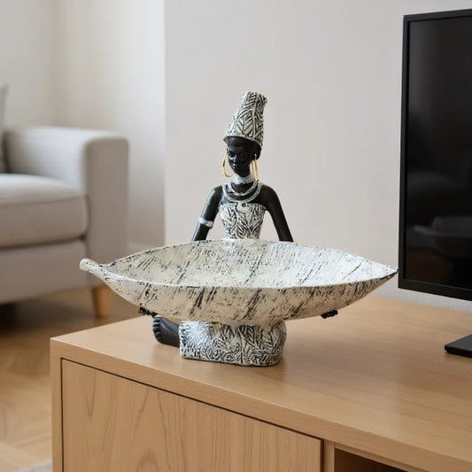 African Woman Resin Tray