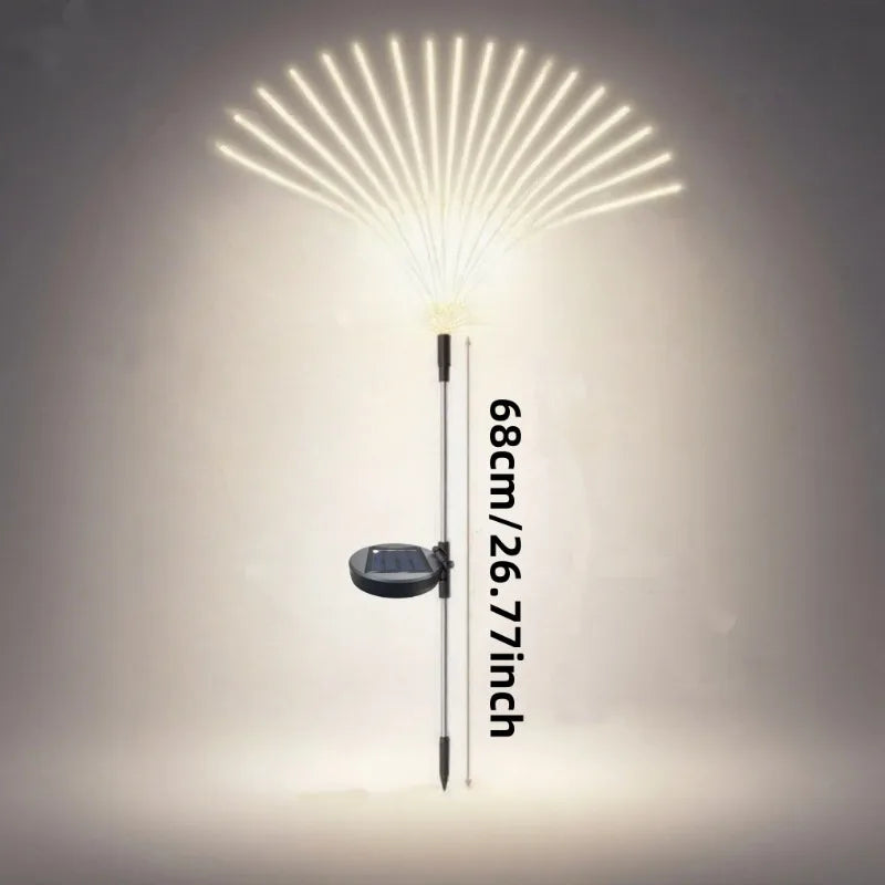 Solar Firework Lamp Outdoor - 8 Lighting Modes IP65 LED Bead Shape for Garden Pathway Wedding Party & Festival Decoration