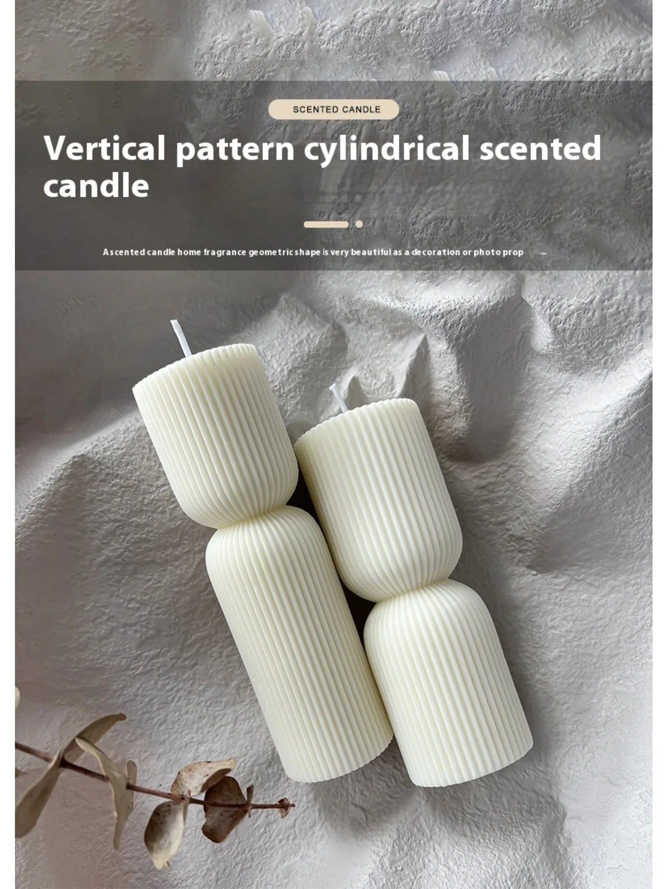Nordic Minimalist Ribbed Cylinder Pillar Scented Candle Soy Wax Aromatherapy Candle Home Decor