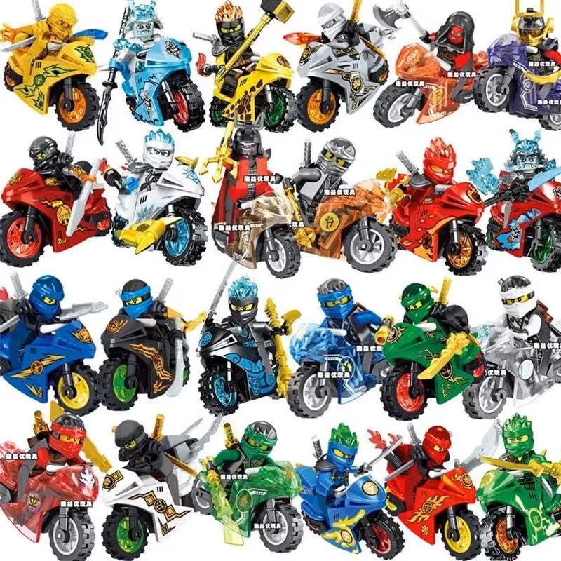 24 Pieces Anime Characters Ninja Figures Garmadon Jay Lloyd Samukai Cole Harumi Ultra Violet Pyro Snake Building Block Kids Toys