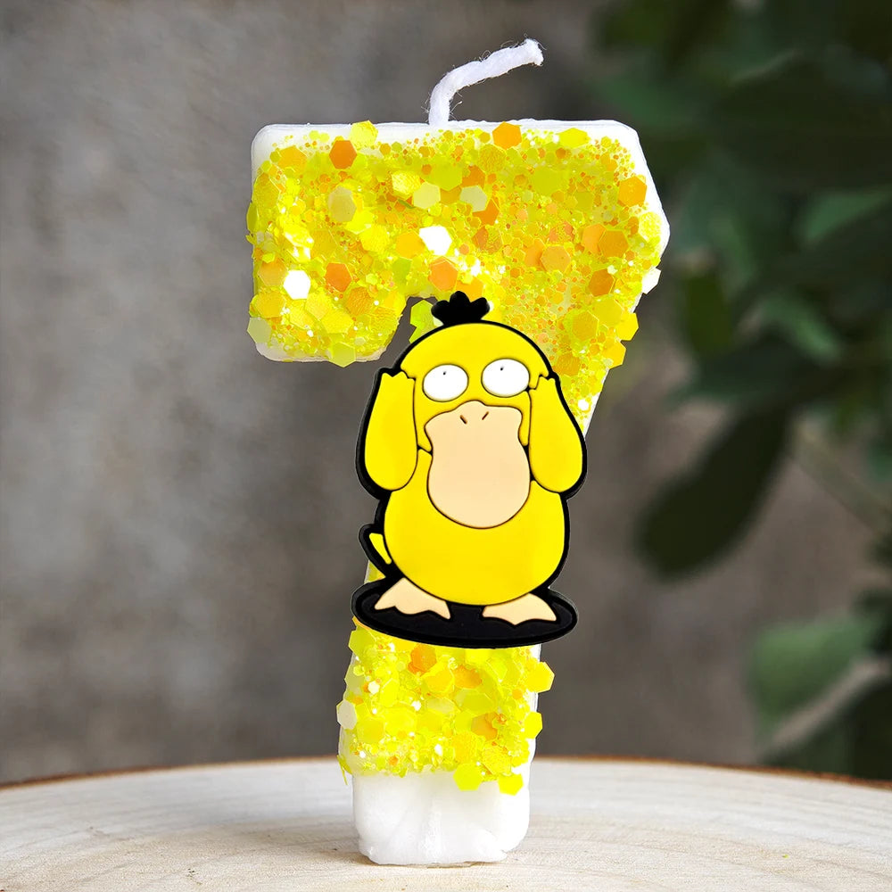 Pokemon Candle Number 0-9 Soccer Candle Pikachu Cake Decoration Boy Birthday Party for Kids Baby Shower Decor Gift