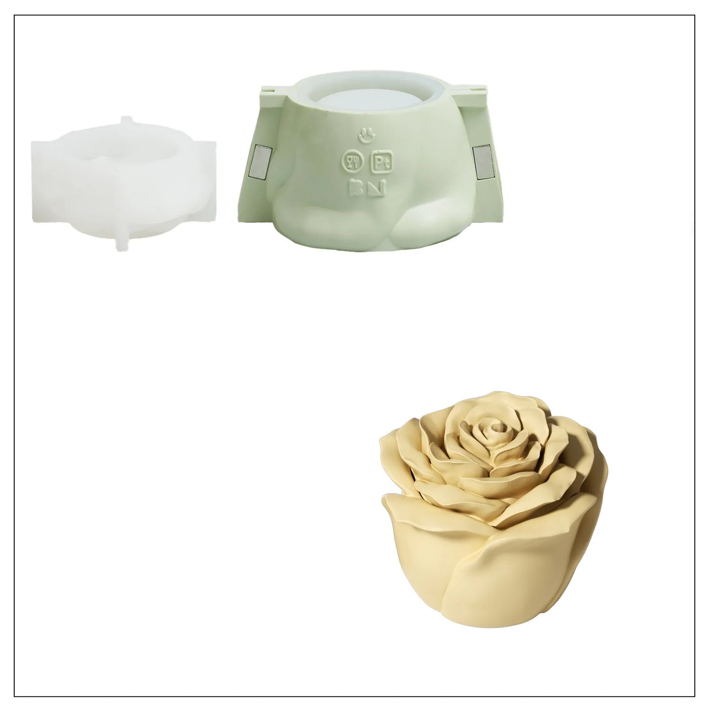Nicole Eternal Rose Candle Jar Concrete Mold Candle Refill Silicone Mold DIY Handmade Gifts Tools Home Decor