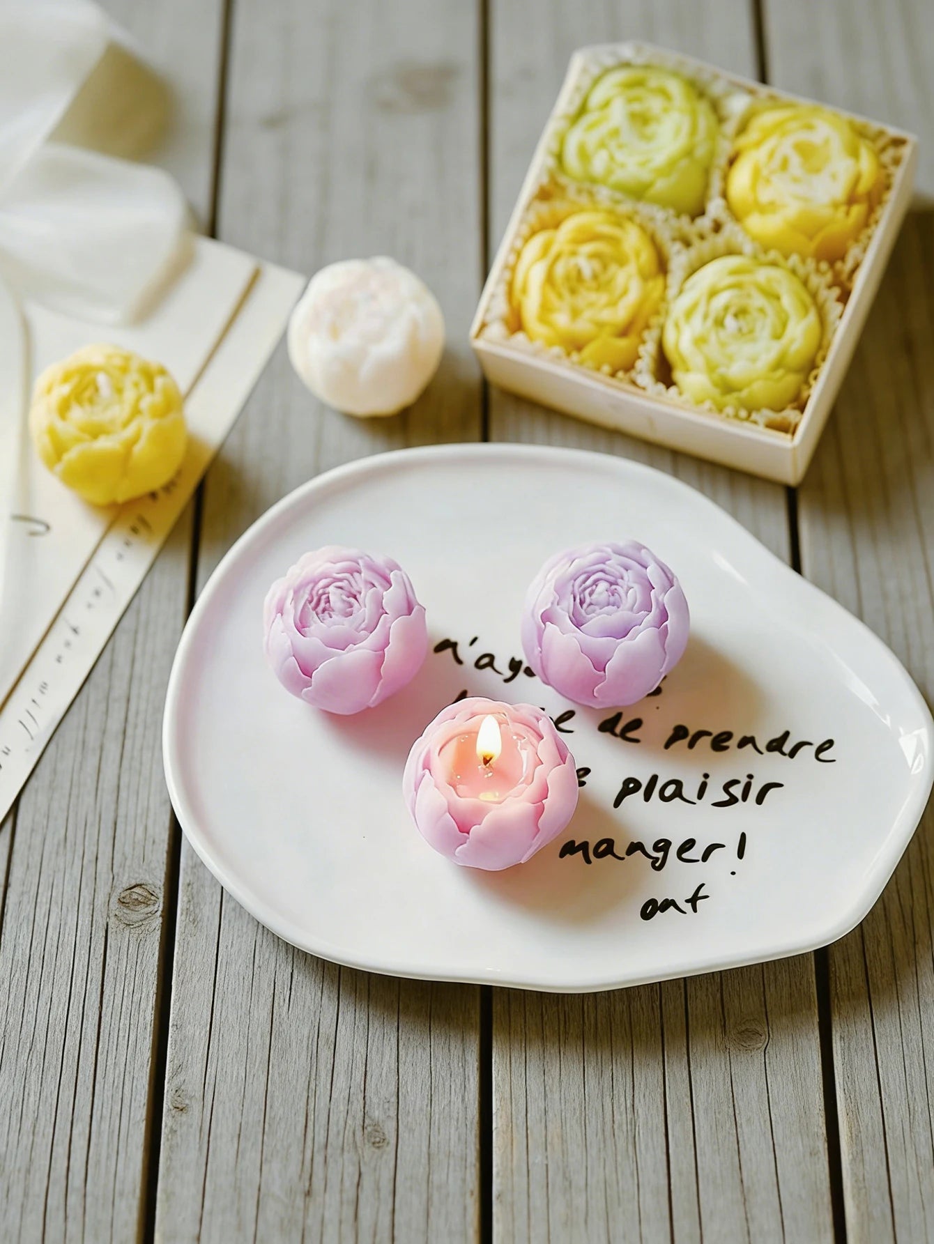 4-Pack Rose Scented Candle Gift Set ,Handmade, Elegant Room Decor, Gifts for women(Birthday/Valentine's Day/Wedding/Anniversary)