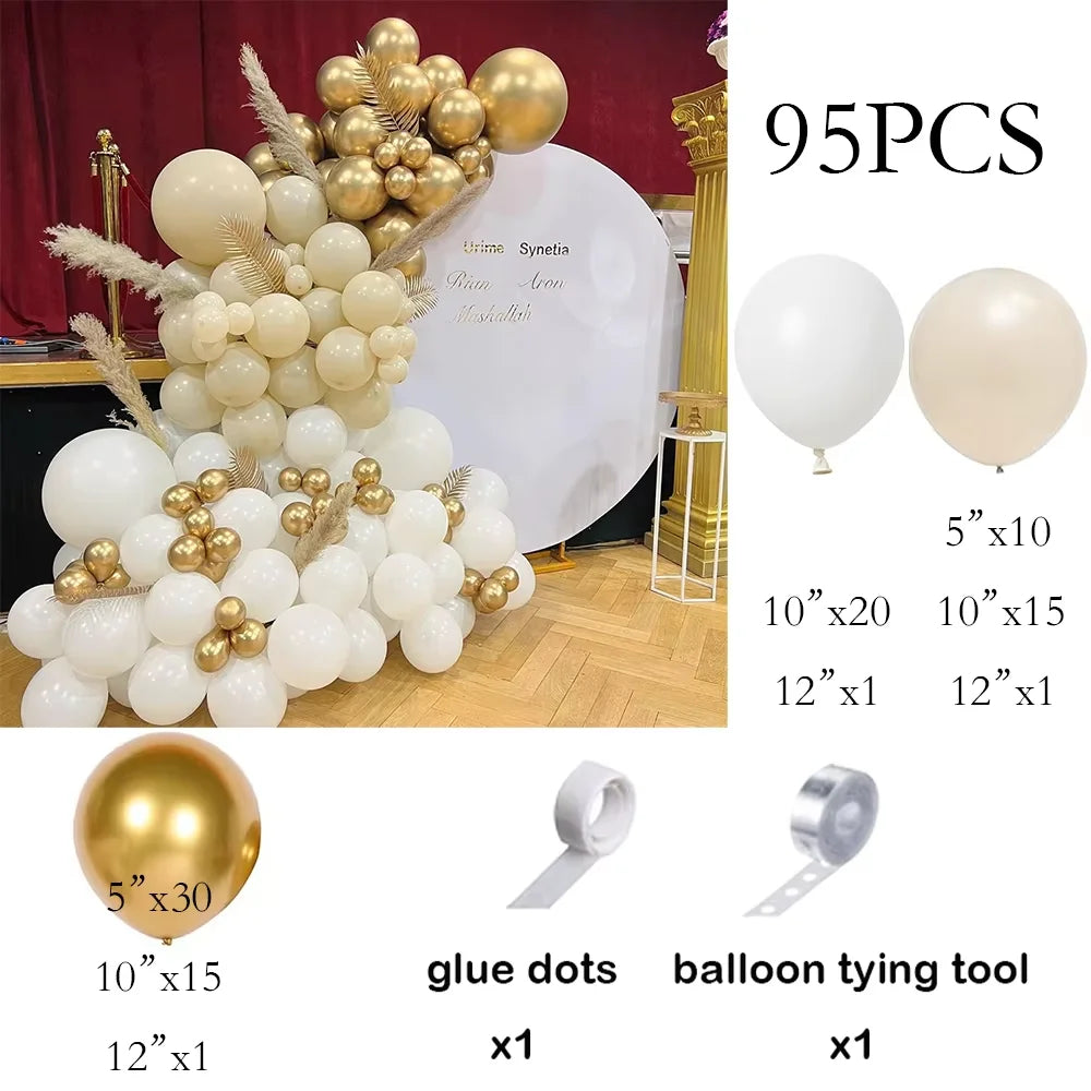 Nude White Sand Balloons Arch Kit Skin Gold Balloon Garland Kids Birthday Party Baby Shower Wedding Graduation Decoration Globos