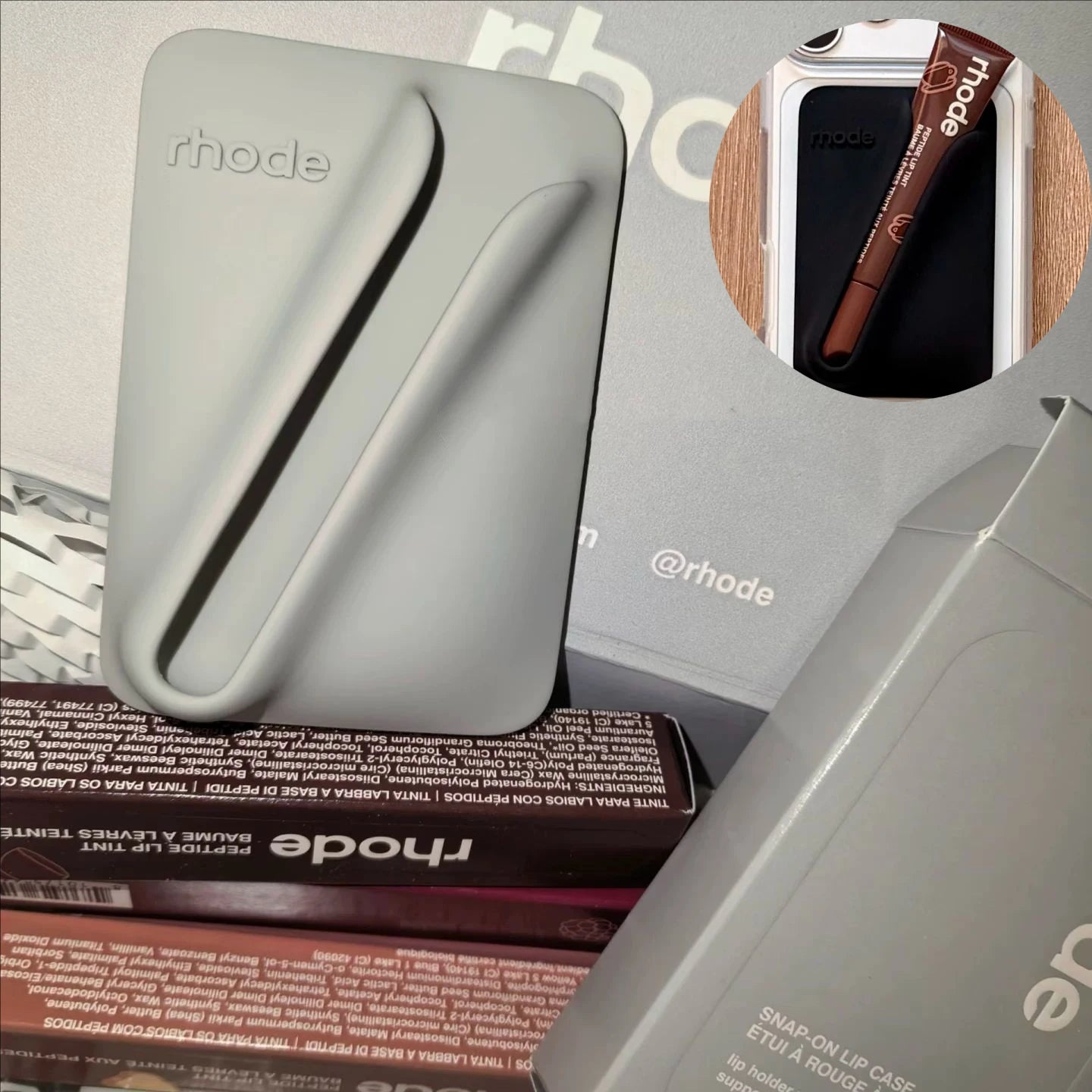 Rho Magnetic SNAP-ON LIP CASE For with MagSafe Case for iPhone 17 Air 16 15 14 13 12 11 Pro Max Lip Gloss Holder Phone Cases
