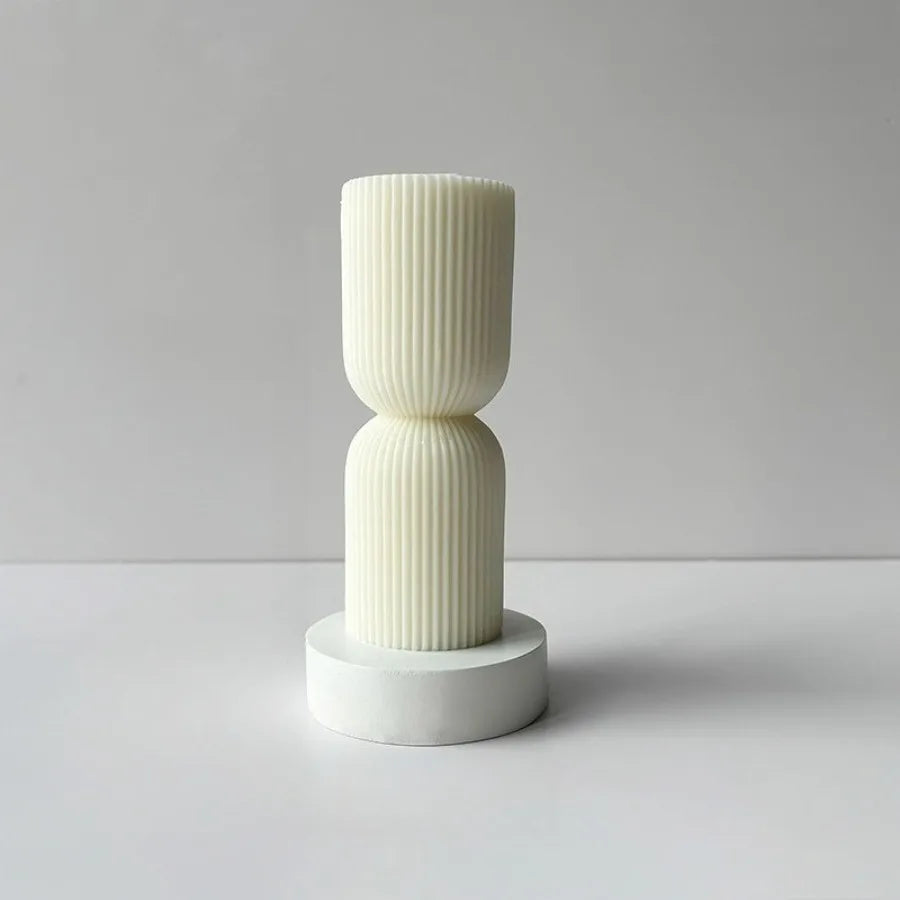 Nordic Minimalist Ribbed Cylinder Pillar Scented Candle Soy Wax Aromatherapy Candle Home Decor