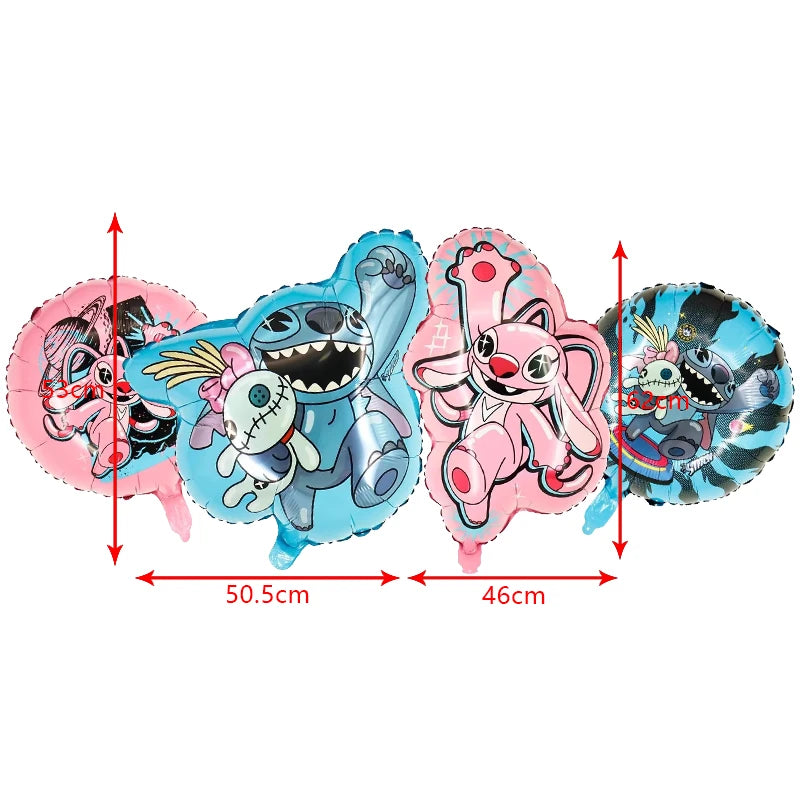 New Stitch Birthday Party Decoration Foil Latex Balloon With Pattern For Kids Event Supplies Disposable Tableware Plate Backdrop