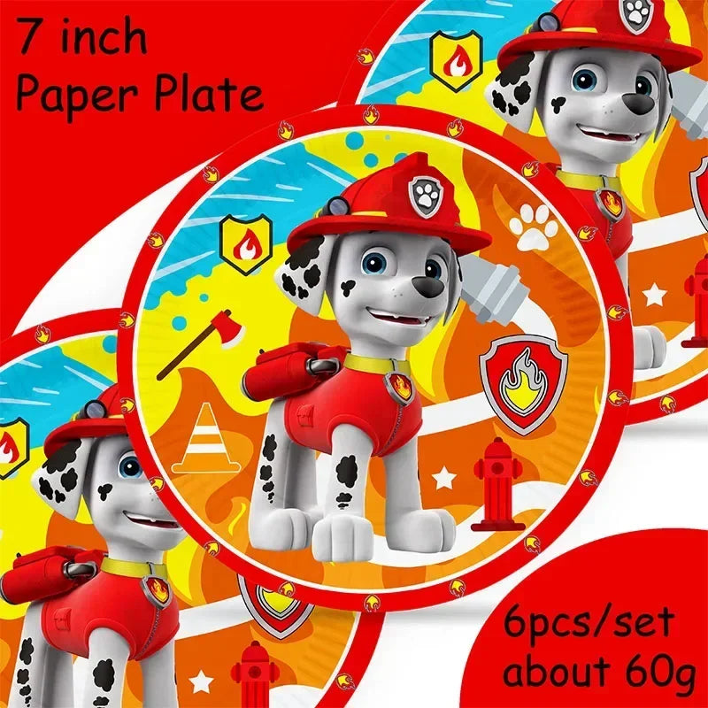 paw patrol cartoon Birthday Party Decoration  paw marshall theme Balloon Banner Cake Topper Party Supplies for Baby Show