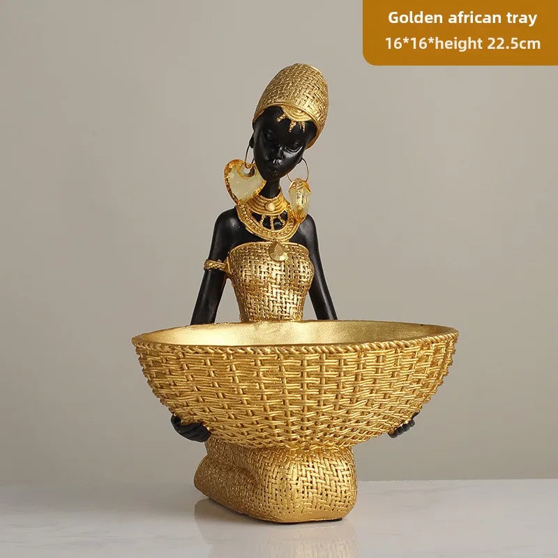 African Girl Home Ethnic Style Craft Resin Ornament