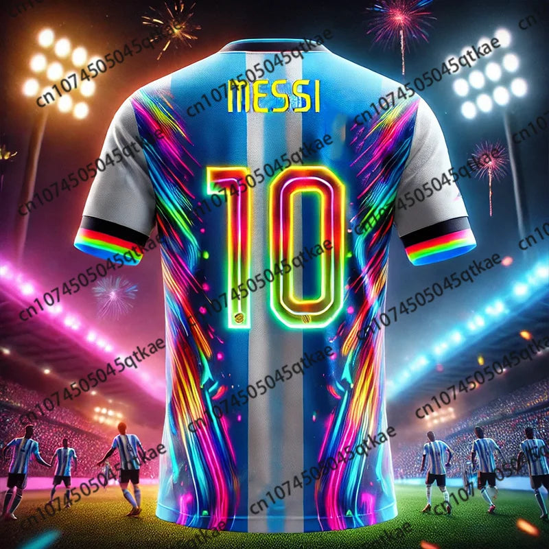 2026 Special Edition Graffiti Messi No.10 Football Jersey Training Uniform Breathable Oversize Unisex Sport Tshirt Kids/Adult