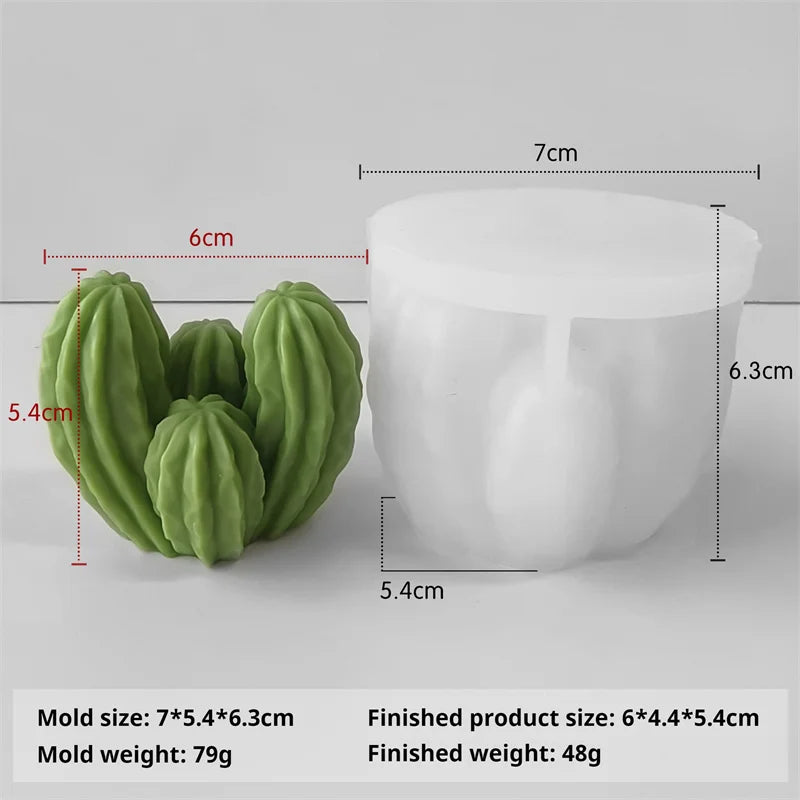3D Silicone Candle Soap Mold Cactus Succulents Plaster Cement Mold Home Decoration DIY Aromatherapy Wedding Gifts silicone molds