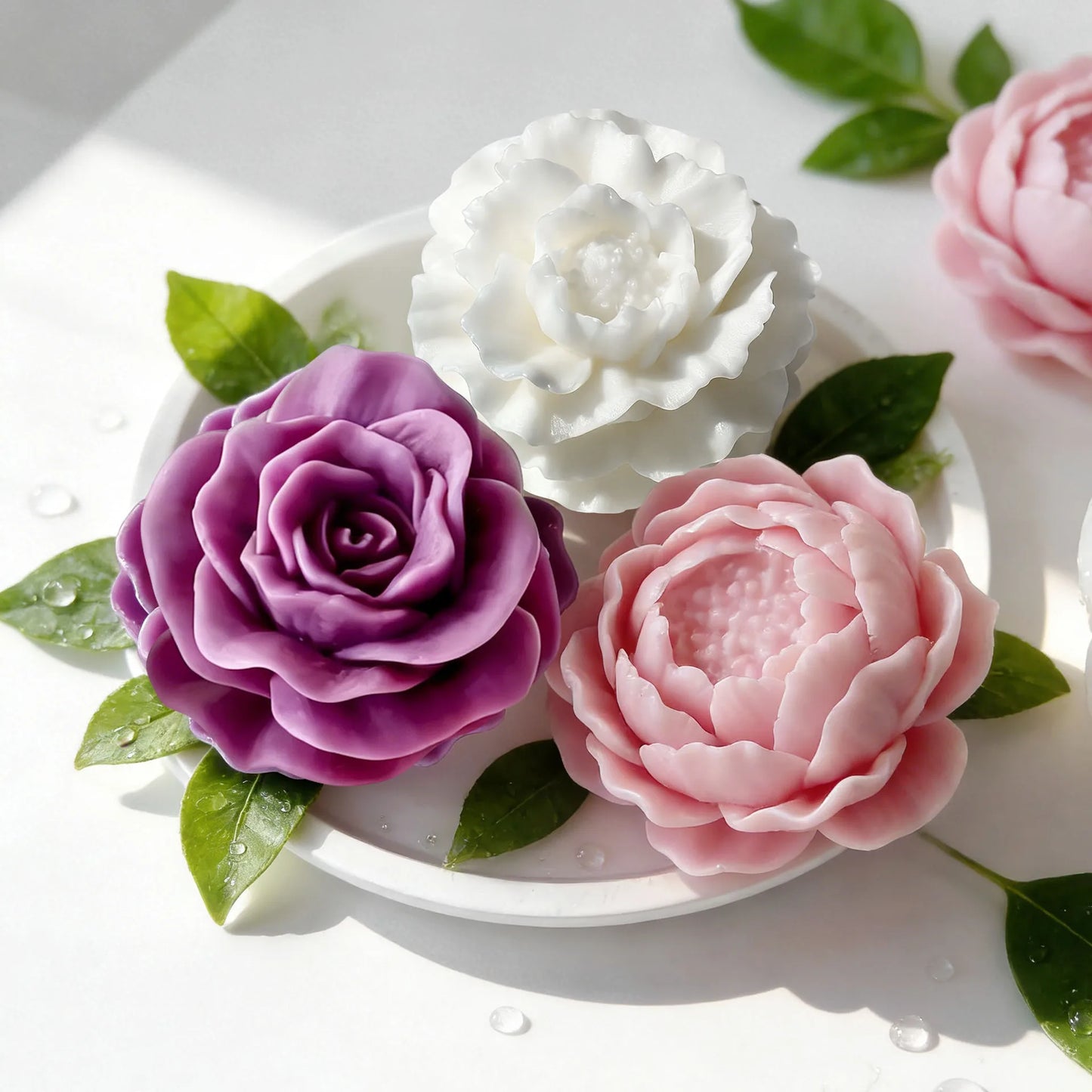 DIY Floral Series Rose Peony Lotus Silicone Mold Aroma Candle Plaster Resin Flowers Mold Handmade Soap Making Supplies