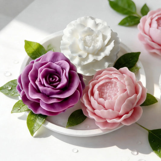 DIY Floral Series Rose Peony Lotus Silicone Mold Aroma Candle Plaster Resin Flowers Mold Handmade Soap Making Supplies