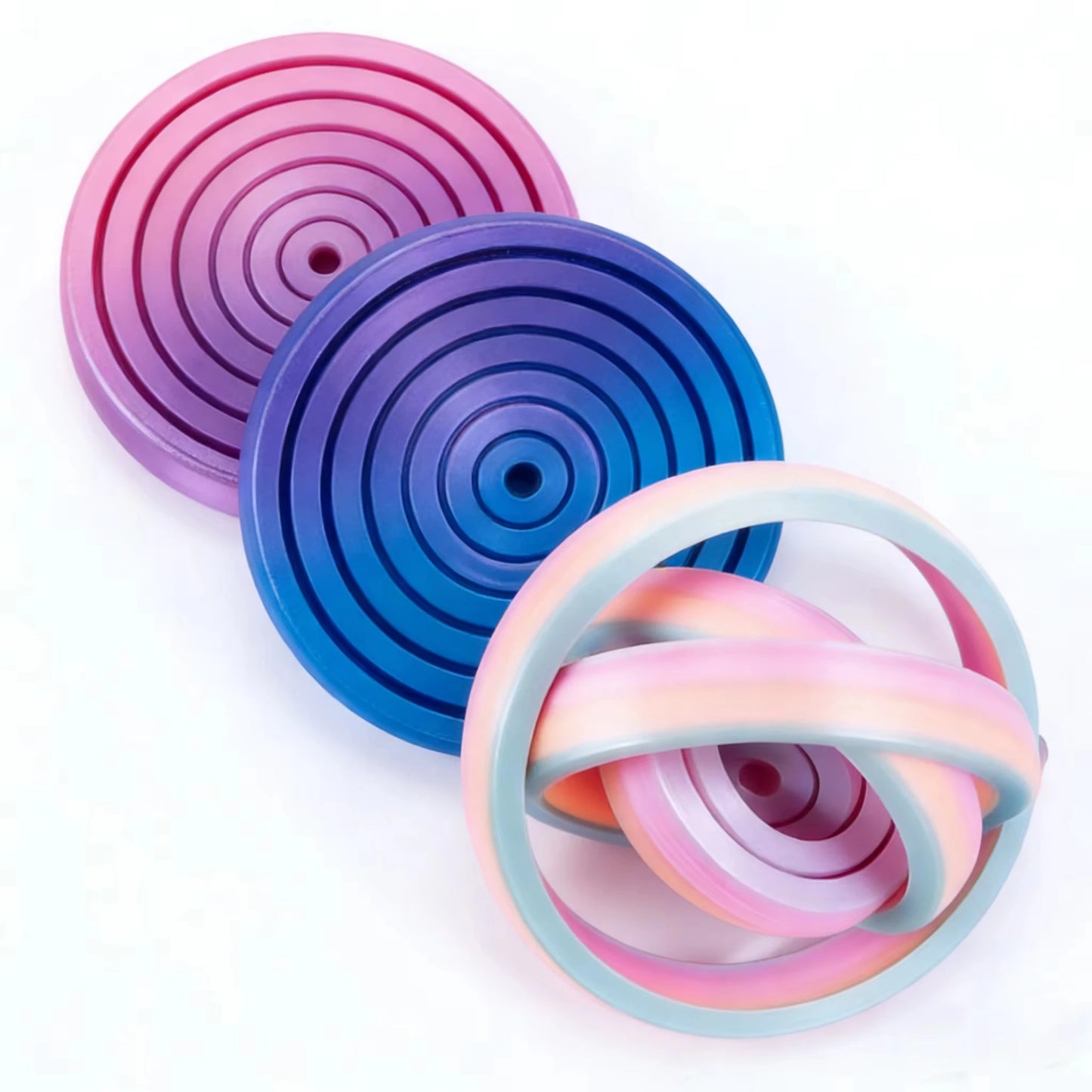 3D Printed 7-Ring Fidget Spinner Universal Gyro Gravity Rotating Anxiety Relief Office Decompression Sensory Toy for Party Gifts