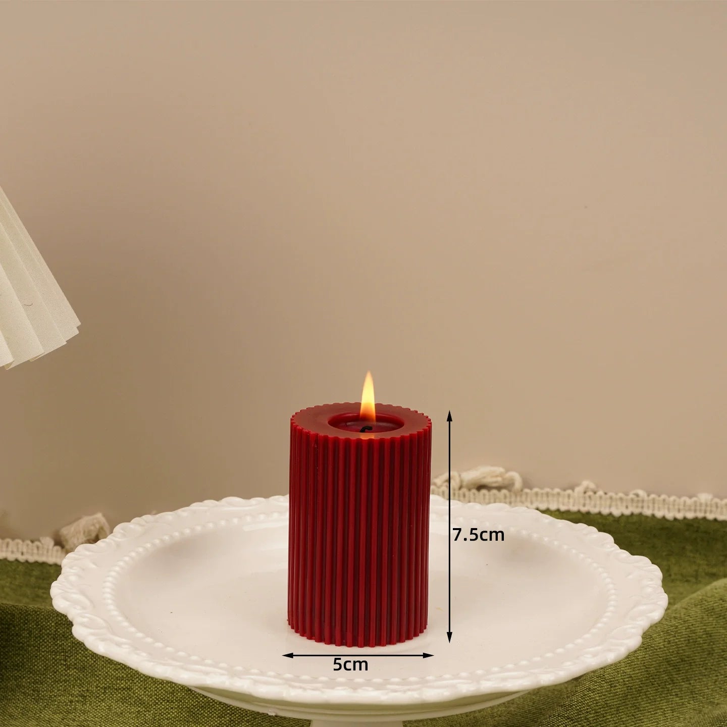 Ribbed Pillar Candles Handmade Soy Wax Modern Candles Aesthetic Retro Textured Pillars for Housewarming Gift Table Decor