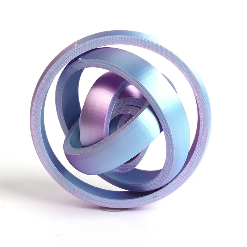 3D Printed 7-Ring Fidget Spinner Universal Gyro Gravity Rotating Anxiety Relief Office Decompression Sensory Toy for Party Gifts