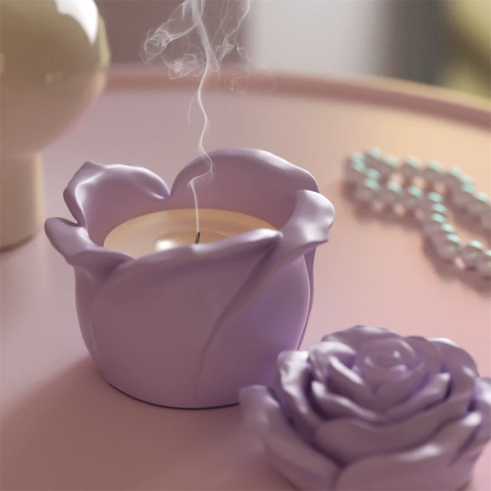 Nicole Eternal Rose Candle Jar Concrete Mold Candle Refill Silicone Mold DIY Handmade Gifts Tools Home Decor