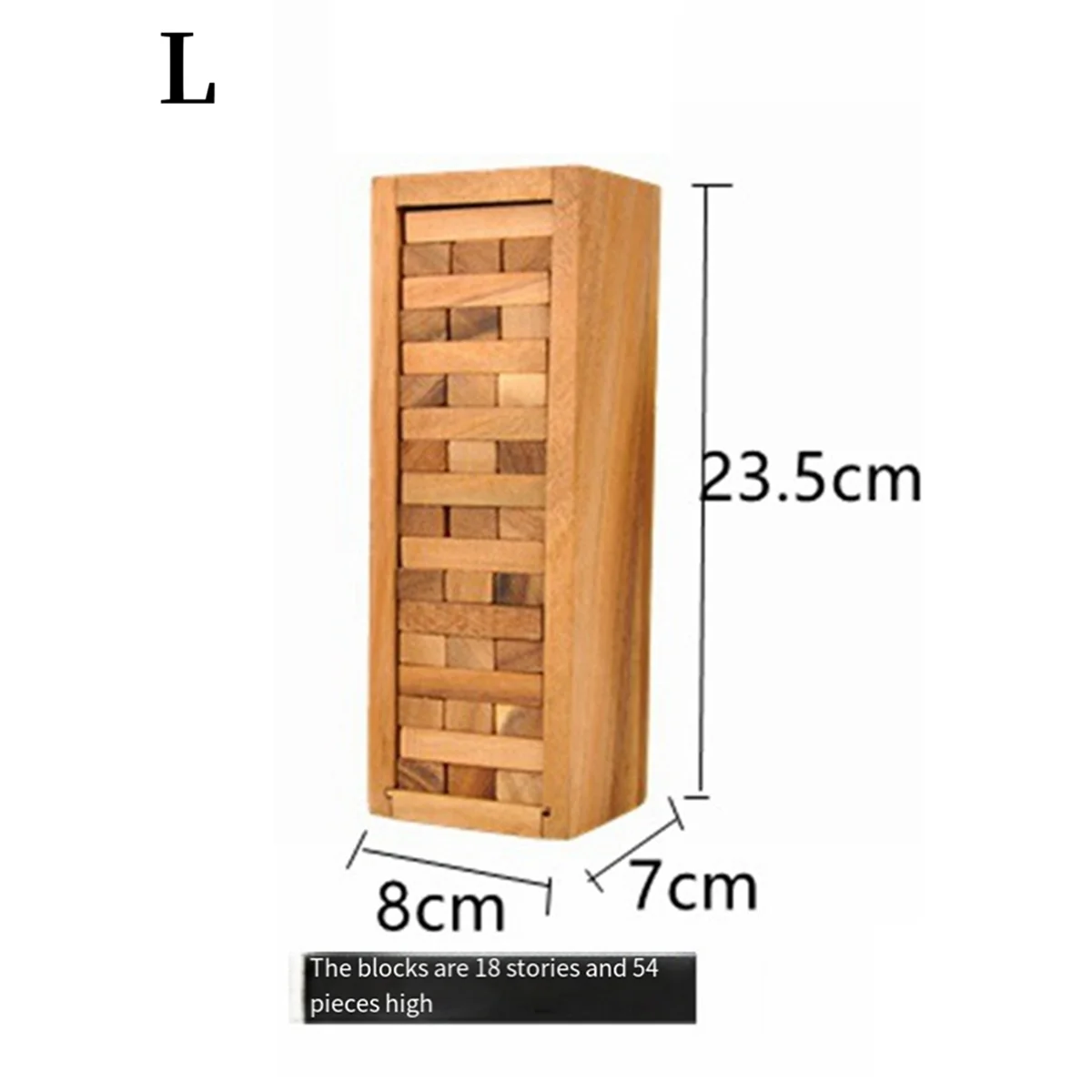 Wood Tumbling Tower Game - Perfect for Party Games, Outdoor Games for Adults and Family, Classic Stacking Block Games,L