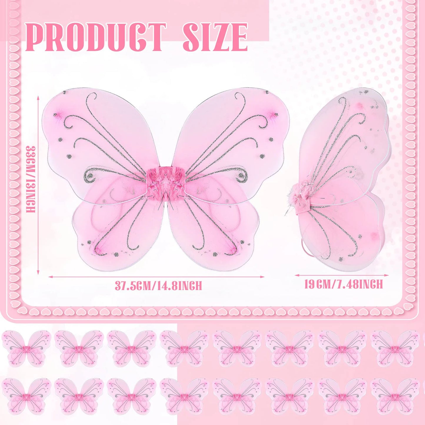 6-36 Pcs Fairy Wings Bluk Butterfly Wings Costume for Birthday Wedding Decoration Dress up Butterfly Favors Role Play Supplies