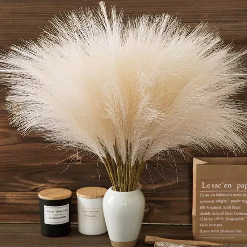 5/10pcs Artificial Pampas Boho Flowers Artificial Reed Ins Wind Bouquet Imitation Flowers Fake Plant Wedding Decoration Flowers