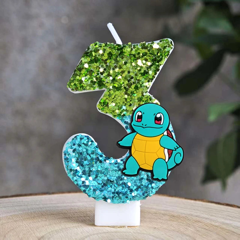Pokemon Candle Number 0-9 Soccer Candle Pikachu Cake Decoration Boy Birthday Party for Kids Baby Shower Decor Gift