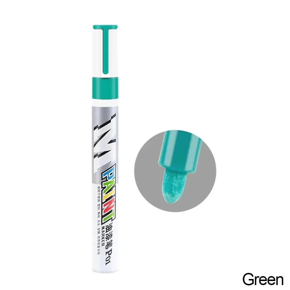 Car paint scratches repair brush pen waterproof water paint marker pen car tire tread care automotive  black white red silver