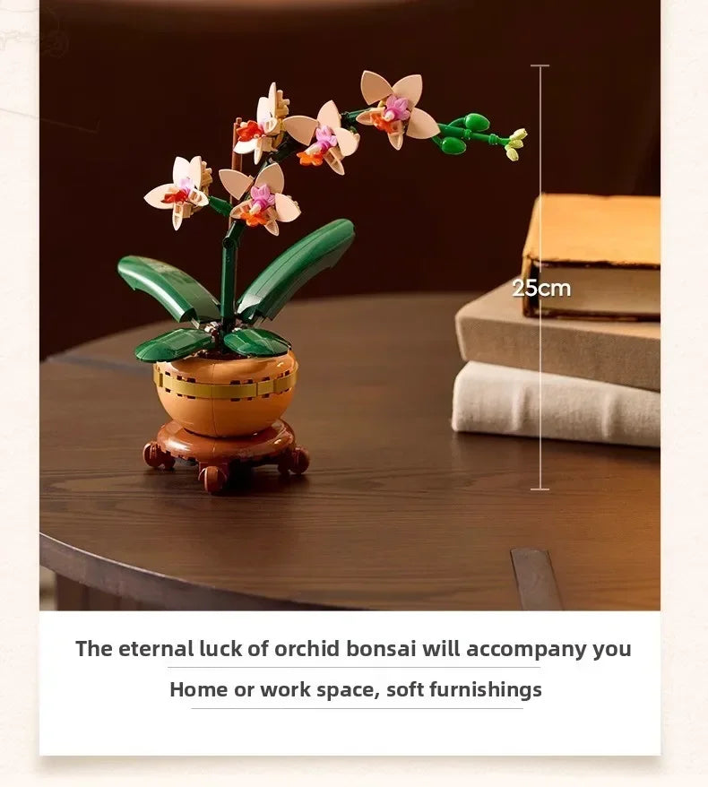 Creative Plum Blossom 10343 10369  Lucky Flower Building Blocks Orchid Chrysanthemum Bricks Toy Gift For Kids Adult 10344 10368