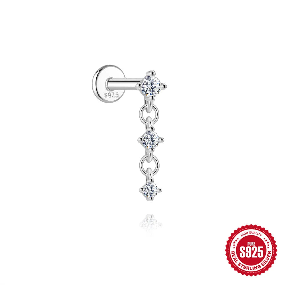 AIDE Certified Moissanite Earrings 925 Sterling Silver Piercing Woman Jewelry Water drops stars moon tassels flowers leaves Gift