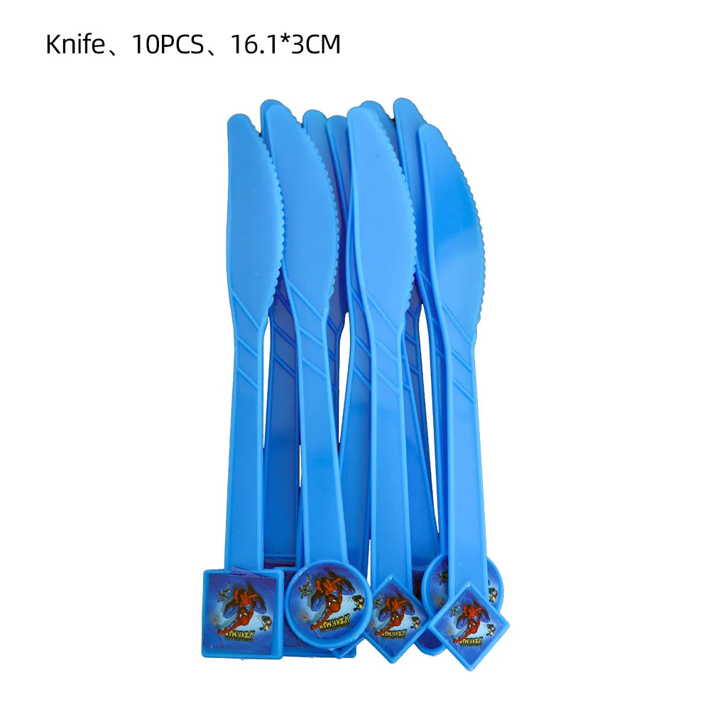 Spiderman Theme Birthday Party Decoration Blue Red SpiderMan Disposable Tableware Set Banner Balloons for Baby Shower Kids Gifts