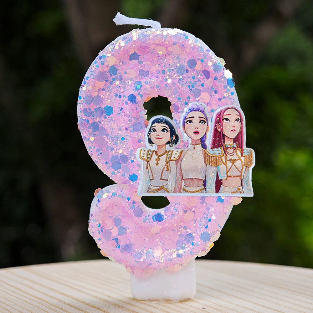 Kpop Demon Hunters Candle Number 0-9 Soccer Candle Cake Decoration Birthday Party for Kids Baby Shower Decor Gift
