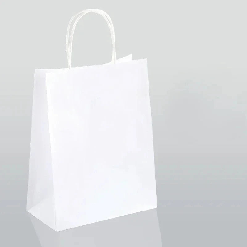 Wholesale Blank Kraft Paper Gift bags Custom Printed Recyclable Kraft Paper Shopping Bag Cosmetic Wedding Candy Grocery Bag