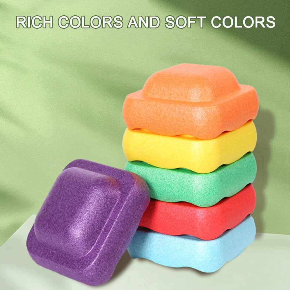 6 color Multi Color Balance Stone For Kid Promoting Stability Stepping Sensory Toy Stepping Stones Parent-Child Interactive Toys