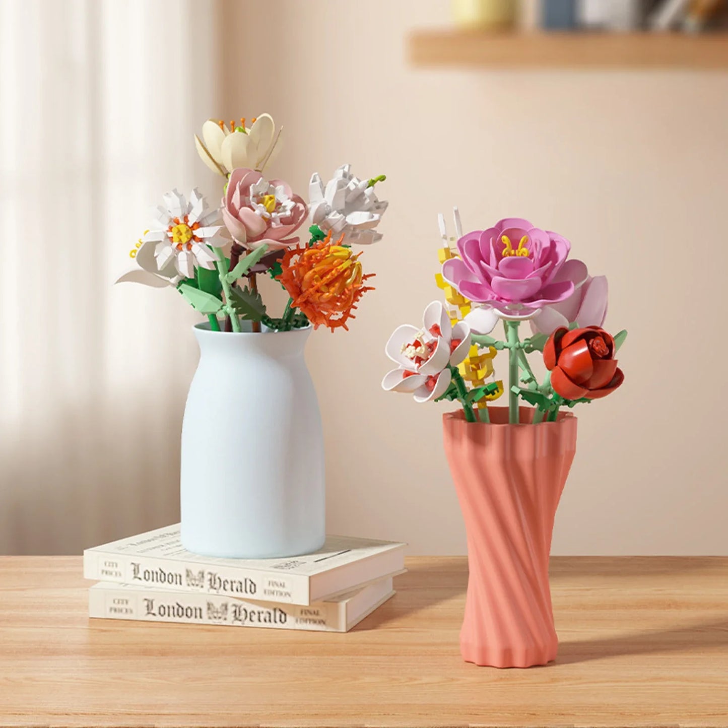 Simulation Flowers Micro Building Blocks Assembly Rose/Sunflower/Tulip/Orchid Eternal Bouquet Home Decor Bricks Toys Girl Gifts