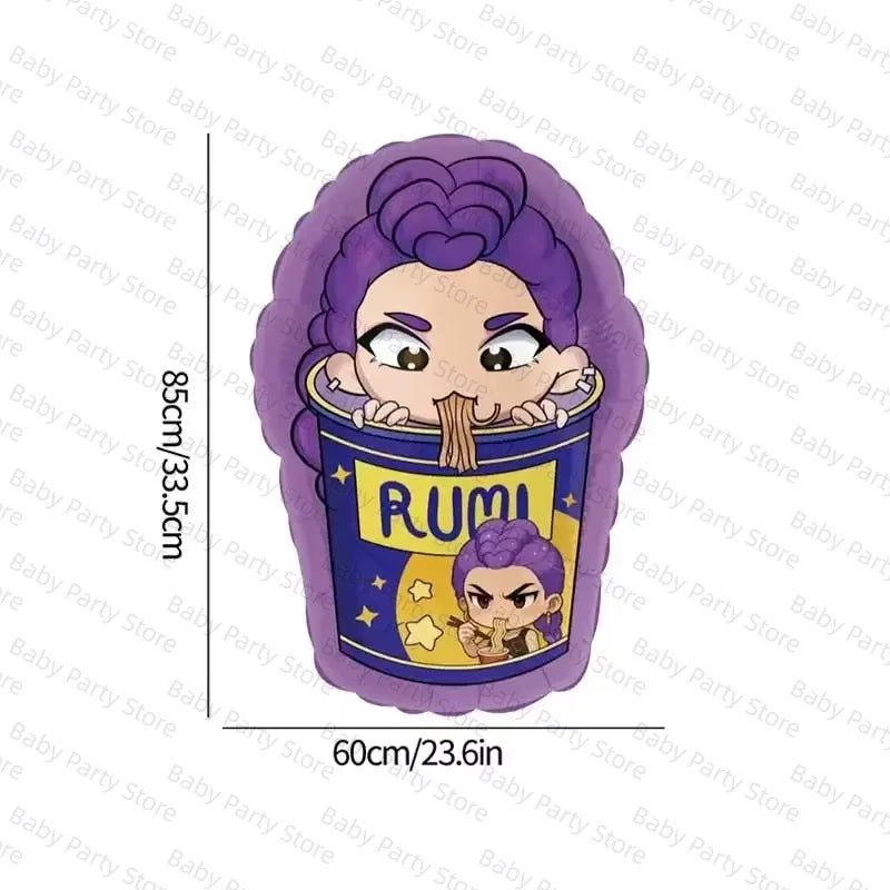 KPop Demon Hunter Theme 18-inch Cartoon Anime Foil Balloon Set for Baby Shower Supplies Kids Birthday Party Decorations Gifts