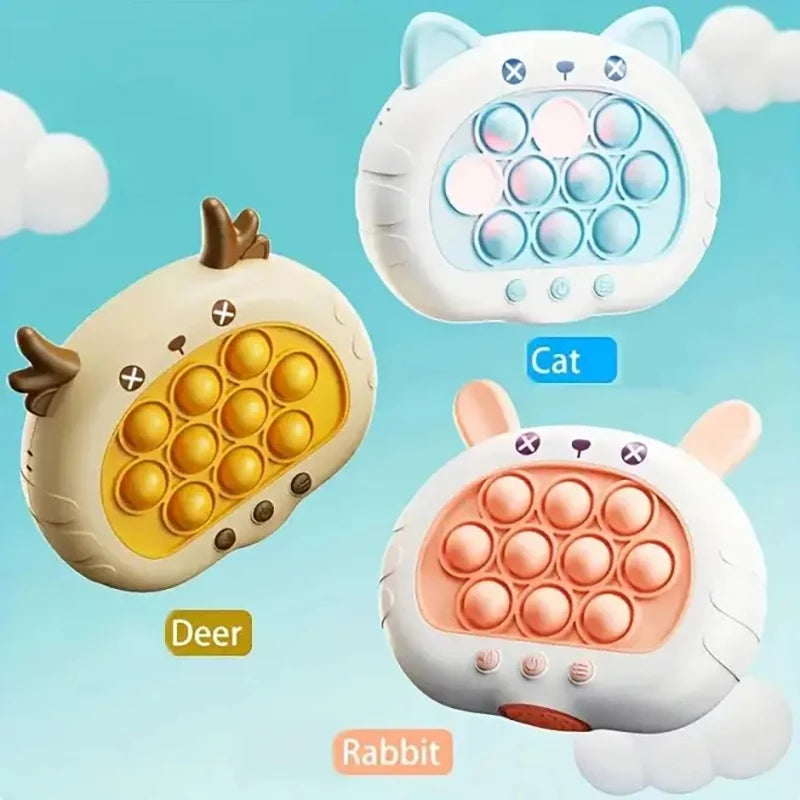 3 Colors 1 pcs Electronic Pop Quick Push Bubbles Game Machine Kid Cartoon Fun Squeezing Toys Anti Stress Sensory Bubble Toy Gift