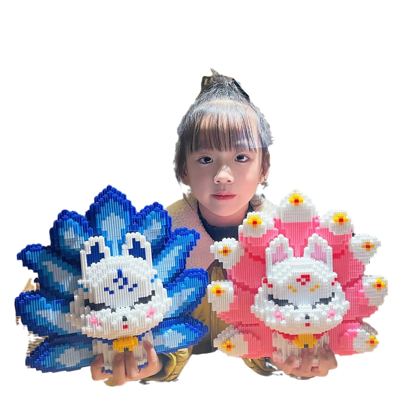 2026 New Oversized Nine Tailed Fox Puzzle Block Cute Toy for Kids Birthday Gift Collection