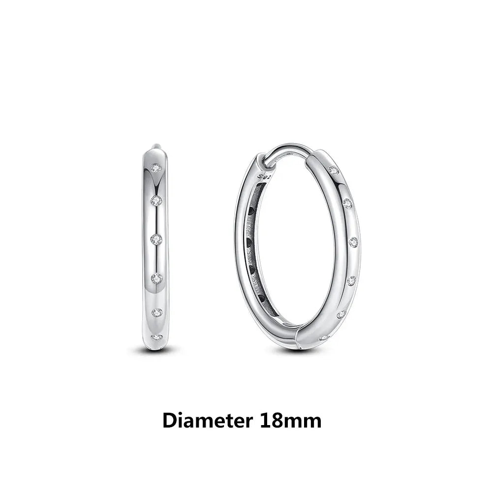 New 2025 Original 925 Sterling Silver Earrings For Women Piercing Hoop Love Heart Earings Rose Gold Wedding Gift Luxury Jewelry