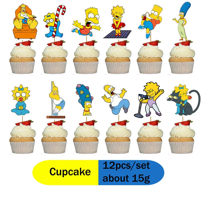 THE SIMPSONS GAME Baby Shower Kids Toy Aluminum Foil Digital Balloon Set Birthday Party Decor and Napkins Disposable Tableware
