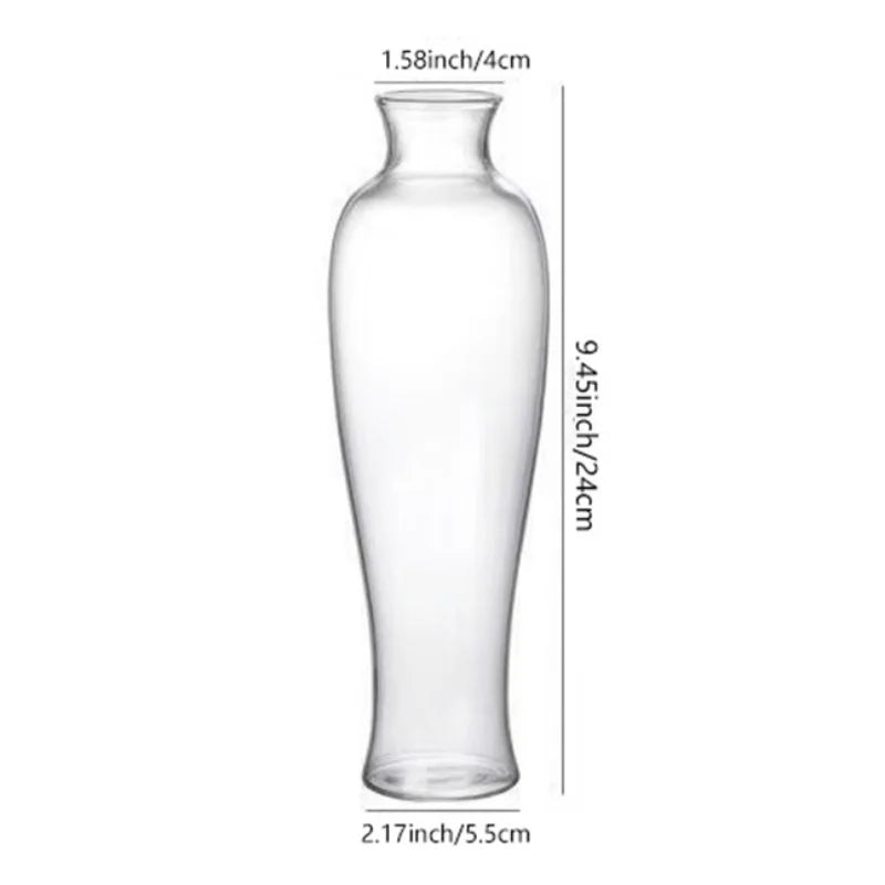 Contemporary Glass Bud Vases Zen Home Decor Transparent Cylinder Shaped Vase for One-Branch Ikebana Arrangements Tabletop Center