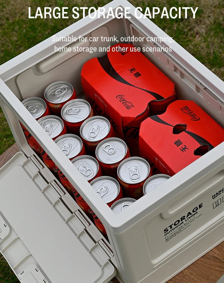 Outdoor Storage Box Camping Folding Box Camping Organizer Car Trunk Wooden Lid Industrial Air Storage Box