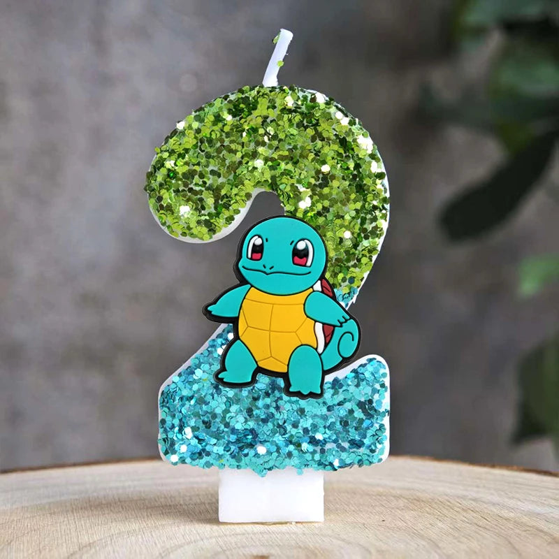 Pokemon Candle Number 0-9 Soccer Candle Pikachu Cake Decoration Boy Birthday Party for Kids Baby Shower Decor Gift