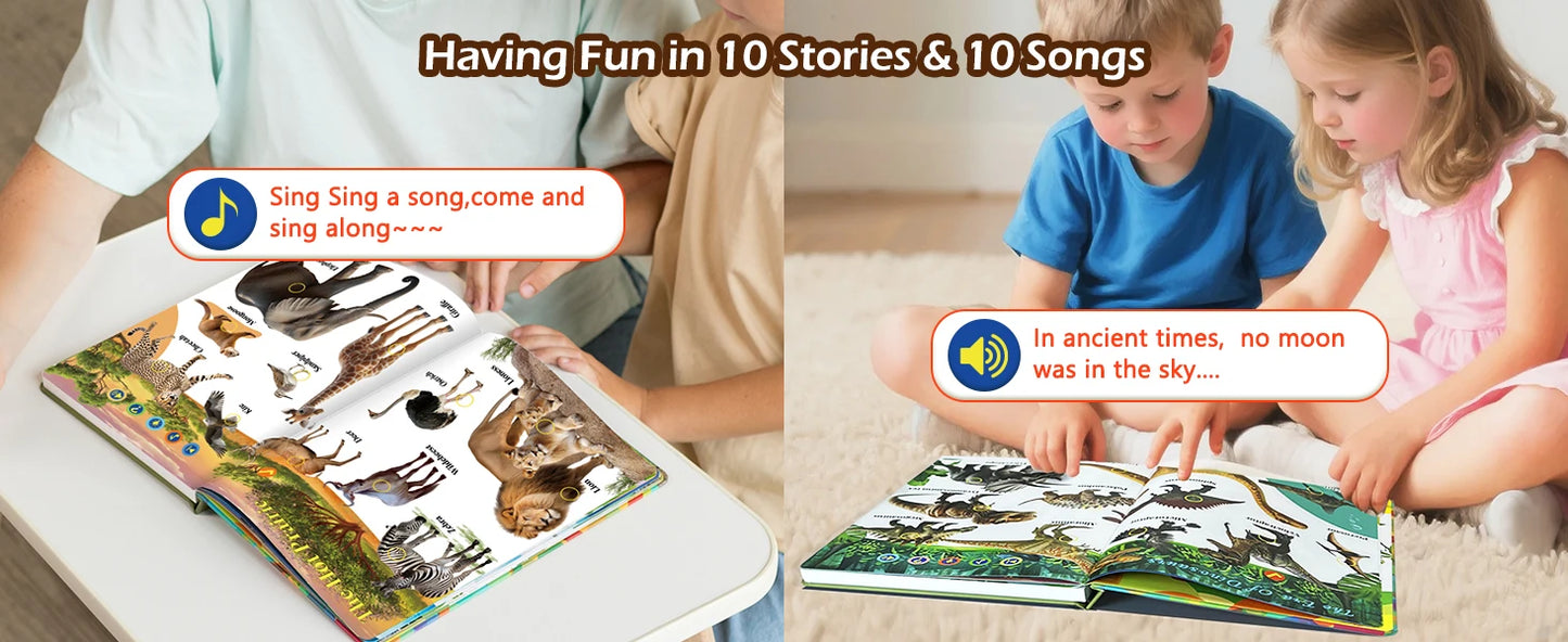 English Animal Sound Talking Book Autism Sensory Therapy Toys for Children Kids Travel Early Education Interactive Learning Aids