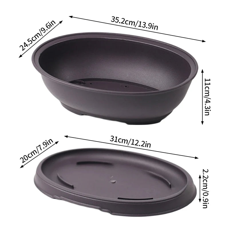 Outdoor Garden Landscape Bonsai Tray Square Rectangular Flowerpots Imitation Purple Clay Succulent Plants Pots 	
Pots for Plants